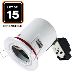 EUROPALAMP 15 Supports Spot bbc Orientable Blanc IP20 avec Douille GU10Vendu parcdiscount