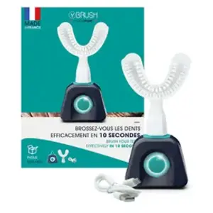 Brosse à dents électrique Y-Brush NylonStart Y2PckNStartM Blanc et Bleu pas cher