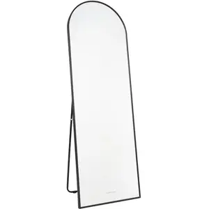 Flamingueo Miroir sur Pied et Mural Aluminium 163x53x3cm Noir pas cher