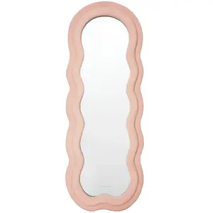 Flamingueo Grand Miroir Mural Asymétrique Teddy 160x60x4 cm Rose pas cher