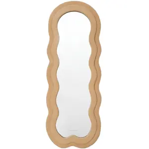 Flamingueo Grand Miroir Mural Asymétrique Teddy 160x60x4 cm Marron pas cher