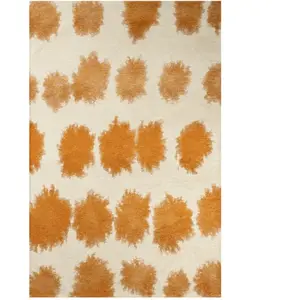Novatrend Tapis salon et chambre moderne tissé plat 140x200 cm Orange pas cher