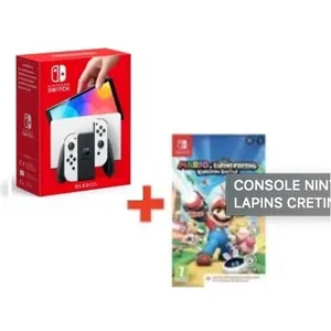 CONSOLE NINTENDO SWITCH OLED + MARIO LAPINS CRETINS pas cher
