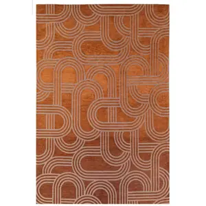 Novatrend Tapis salon et chambre moderne tissé plat 140x200 cm Rouge pas cher