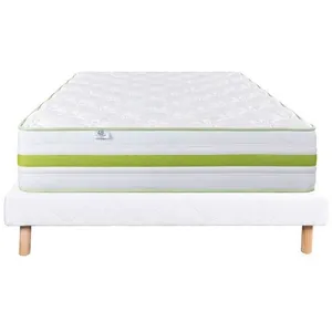 Luxury Literie Ensemble Matelas 140x190 cm, Rêverie, 30 cm, mémoire de forme, ferme, face été/hiver + sommier blanc ep 13cm pas cher