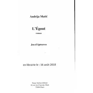 Serge Safran Eds Égout (L') pas cher