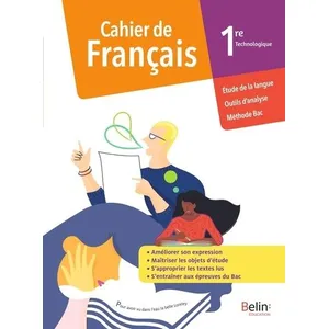ISBN Belin Éducation Cahier de Français 1re Technologique pas cher
