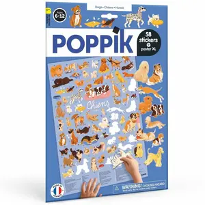 Poppik - Poster stickers Les Chiens Multicolore taille unique
