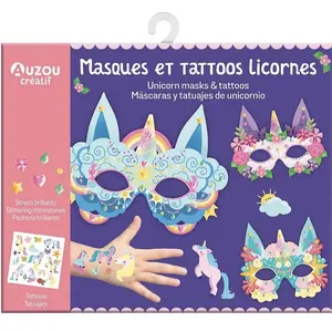 Comparateur de prix : Auzou Éditions Ma pochette d'artiste - masques et tattoos licornes