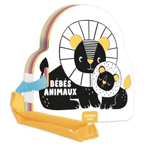 Auzou Éditions Mon premier livre poussette en noir et blanc - Bébés animaux cartonné pas cher