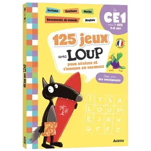 Auzou 125 JEUX AVEC LOUP DU CE1 AU CE2 - CAHIER DE VACANCES 2025 (Broché)