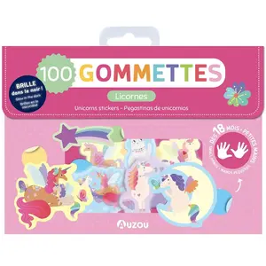 Auzou Éditions Ma pochette de 100 gommettes Licornes - qui brillent dans le noir (donnée non spécifiée)