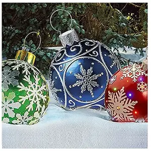 1PC Flocons de neige argent Boule de Noël gonflable géante - Décoratio... pas cher