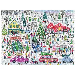 Galison Puzzle 1000 pièces aluminium : Christmas Tree Farm, Michael Storrings