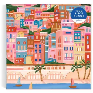 Galison Couleurs de la C te d'Azur - Puzzle 1000 Pi ces dans une Bo te Carr e