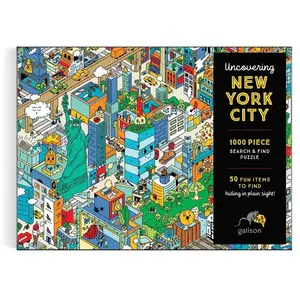 Galison Uncovering New York City Search and Find 1000 Piece Puzzle