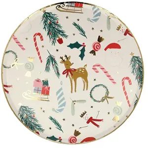 Meri Meri Assiettes Motifs de Noël avec dorure Ø 26,7 cm 8 pcsVendu parscrapmalin