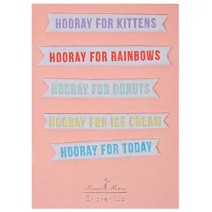 Meri Meri Stickers - Relief - hooray - 5 pcs