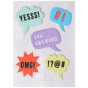 Meri Meri Stickers - Relief - Bulles conversations - 5 pcs