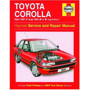 Haynes Workshop manuel Toyota Corolla Essence (1987-1992) 1683 pas cher