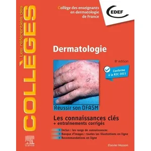 Comparateur de prix : Elsevier Masson Dermatologie - Réussir son DFASM - Connaissances clés (Broché)