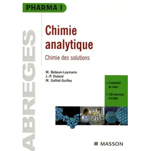 Elsevier Masson Chimie analytique : chimie des solutions pas cher