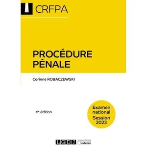 Lgdj Procédure pénale : CRFPA - examen national session 2023 (6e édition)Vendu paramazon