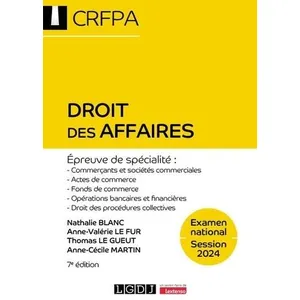 Lgdj Droit des affaires - Examen national session 2024 (7e édition)Vendu paramazon