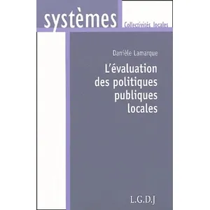 Lgdj L'évaluation des politiques publiques locales pas cher