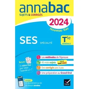 Comparateur de prix : Hatier Annales du bac Annabac 2024 SES Tle générale (spécialité)