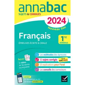 Comparateur de prix : Hatier Français 1re générale : épreuves écrite & orale : nouveau bac 2024