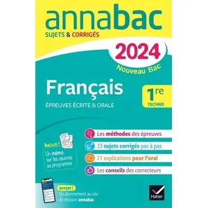 Comparateur de prix : Hatier Français 1re techno : écrit & oral : nouveau bac 2024