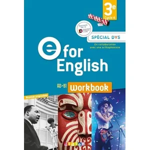 Comparateur de prix : Didier E for english : anglais - 3e - workbook - spécial dys - A2>B1 (édition 2017)