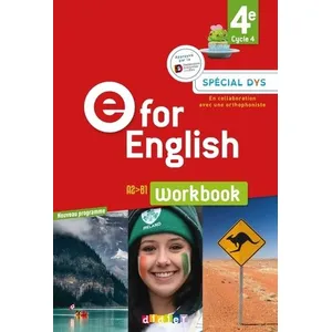 Comparateur de prix : Didier E for English 4e - Anglais Ed. 2017  - Workbook Spécial DYS (Broché)
