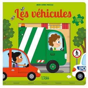 Lito Mon livre puzzle 9 pièces: Les véhicules - Dès 2 ans pas cher