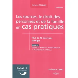 Dalloz Sources, le droit des personnes et de la famille en cas pratiques pas cher