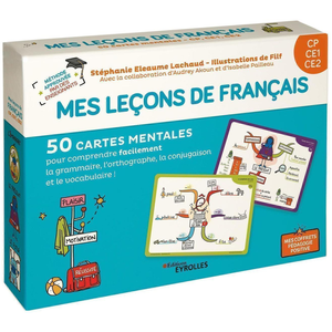 Comparateur de prix : Eyrolles Livre - mes leçons de français   CP, CE1, CE2   50 cartes mentales