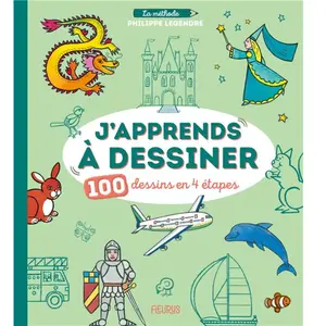 Fleurus J apprends à dessiner - 100 dessins en 4 étapes pas cher