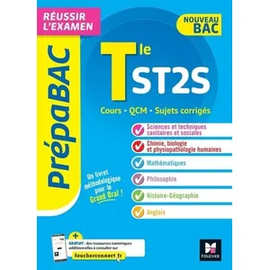 Foucher Prépabac : réussir l'examen - terminale ST2S - cours, QCM, sujets corrigés pas cher