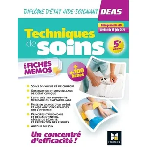 Comparateur de prix : Foucher Techniques de soins en fiches mémos - DEAS Diplôme d'Etat Aide-Soignant - 2023-2024