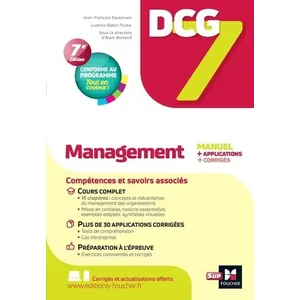Foucher DCG 7 - Management - 7e édition - Manuel et applications broché pas cher