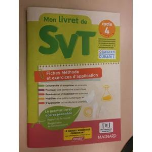 Comparateur de prix : Magnard Mon Livret De Svt Cycle 4 - Fiches Méthode Et Exercices D'application