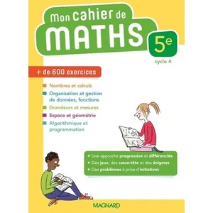 Comparateur de prix : Magnard Mon cahier de maths 5e, cycle 4 arnaud, delphine