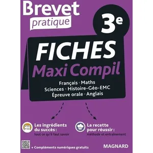 Comparateur de prix : Magnard Brevet Pratique Maxi-Compil de fiches la totale 3e Brevet 2025 broché