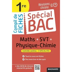 Comparateur de prix : Magnard Spécial Bac Compil de Fiches Maths-Physique-Chimie-SV 1re Bac 2025