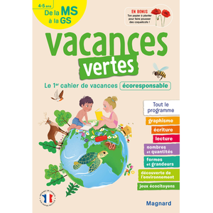 Comparateur de prix : Magnard Cahier de vacances 2025, de la MS vers la GS 4-5 ans - Vacances vertes