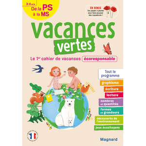 Comparateur de prix : MAGNARD Cahier de vacances 2025, de la PS vers la MS 3-4 ans - Vacances vertes