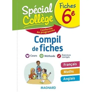 Comparateur de prix : Magnard Spécial collège : français, mathématiques, anglais - 6e - compil de fiches