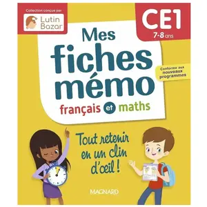 MAGNARD Mes fiches mémo Français et Maths CE1 - Une collection conçue par Lutin Bazar - Tout retenir en un clin d'oeil (Broché) pas cher
