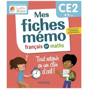 MAGNARD Mes fiches mémo Français et Maths CE2 - Une collection conçue par Lutin Bazar - Tout retenir en un clin d'oeil (Broché) pas cher